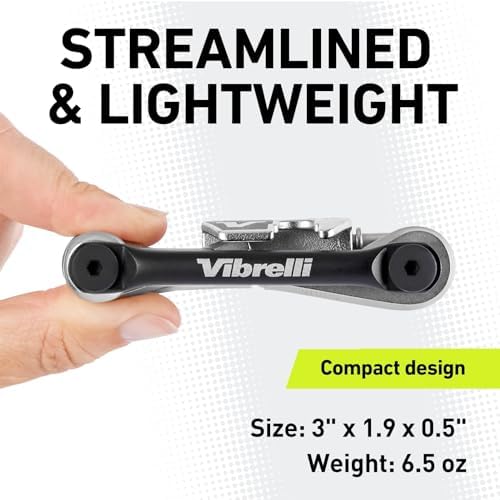 Vibrelli Bike Multi Tool V19 - With Glueless Puncture Repair Kit & Carry Case - Bicycle Multitool