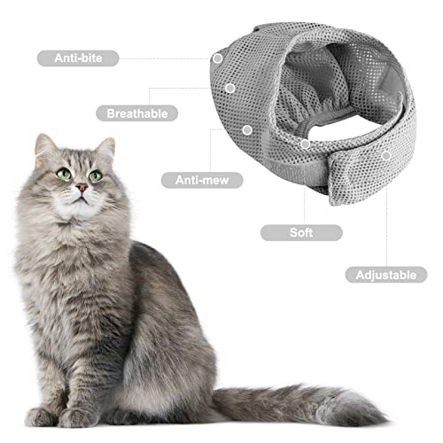 Image of Cat Bathing Bag Adjustable Cat Grooming Net Bag Anti-bite & Anti-Scratch Cat Bath Washing Restraint Bag, Breathable Mesh Cat Grooming Bag for Shower, Nail Trimming, Injection | Secure Restraint for Safer Grooming and Bathing, Reducing Stress and Helping Prevent Scratches and Escapes