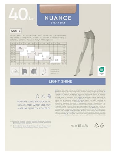 Image of Conte Tights Control Top Semi Opaque Pantyhose Silky Matte Effect Nuance 40 Den
