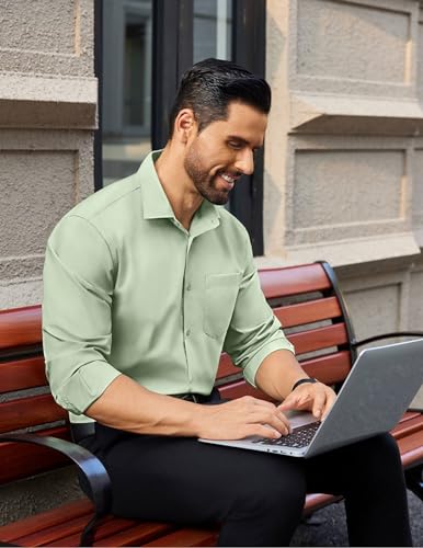 COOFANDY Mens Dress Shirts Long Sleeve Wrinkle Free Button Down Shirts Formal Business Shirt2