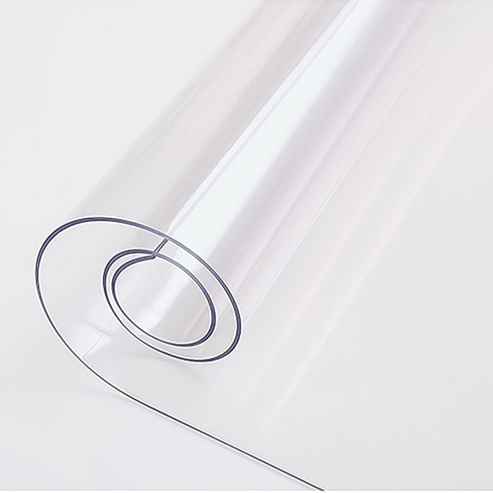 1/1,5/2 mm dicke, rutschfeste PVC-Schreibtischunterlage, groß, transparent, Schreibtischschutz für Büro, Zuhause, hitzebeständige und wasserdichte Schreibtischunterlage (1 mm, 70 x 160 cm)