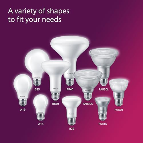Image of PHILIPS LED 100W A19 8-Pack Ultra Definition (2700K) 1500 Lumen (11.5W = 100W) Dimmable Frosted Flicker-Free Light Bulbs