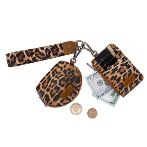 Image of Wrangler Keychain Wristlet Wallets for Women Western Dual Pouch Wristlet Credit Card Holder Wallet