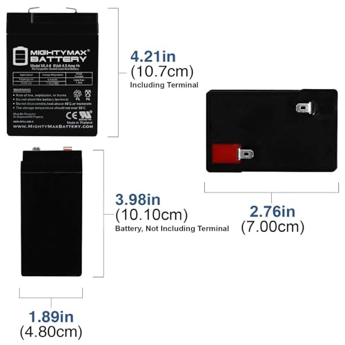 Mighty Max Battery ML4-6 Volt 4.5 Ah, F1 Terminal, Rechargeable Sla Agm Battery thumb #1