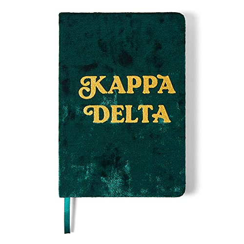 Sorority Shop KD Velvet Notebook - Kappa Delta Notebook with Velvet Cover, Gold Foil Imprint, Satin Ribbon, 216 Lined Pages - Sorority Journal, Kappa Delta Sorority Gift