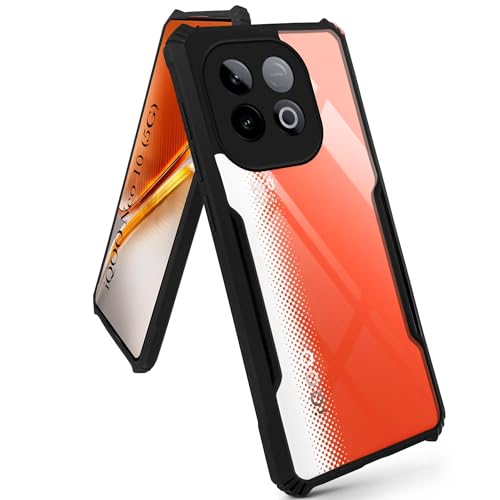 Image of Jkobi Hybrid Back Cover Case for Vivo iQOO Neo 10 (Shockproof with Polycarbonate Clear Panel | Professional Black)