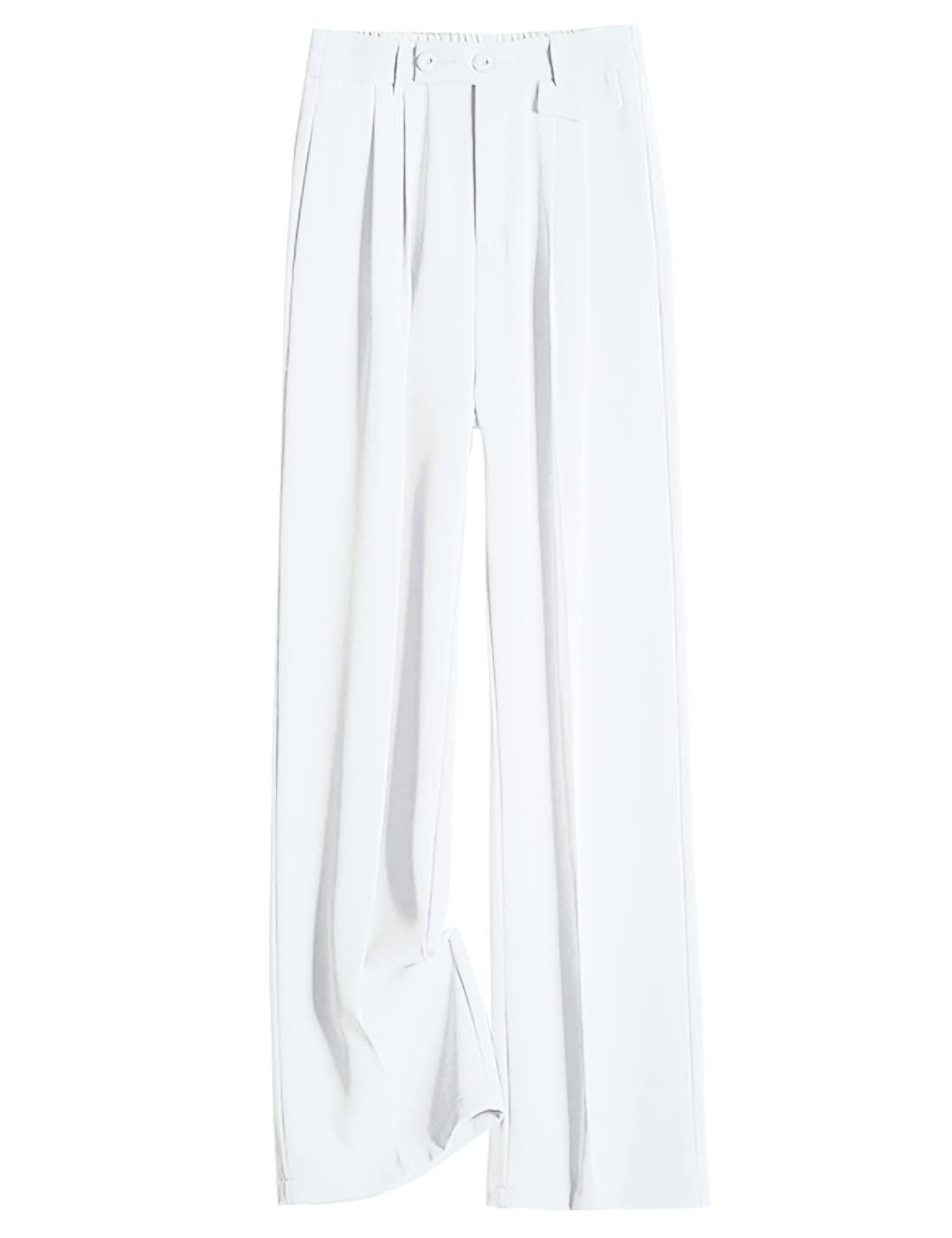 Snoly Womens Spring Summer Wide Leg Suit Trousers Full Length High Waist Drape Loose Straight Casual Pants