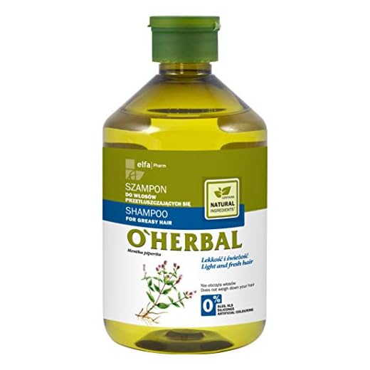 Champú Cabello / Pelo Graso Natural Ecológico sin Sulfatos ni Siliconas con Extracto de Menta O`'Herbal 500ml