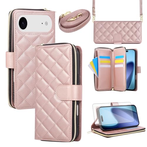Coque cuir iPhone 17 Pro Max portefeuille Asuwish avec protection d'écran haute résistance