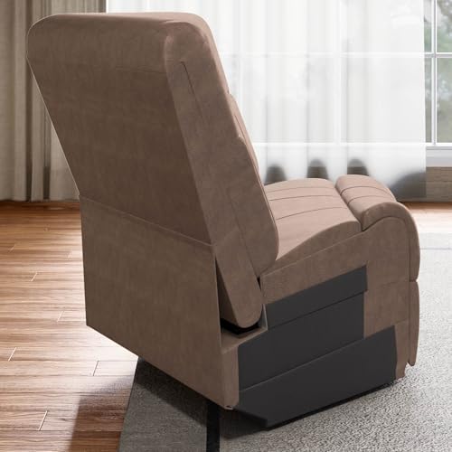 Image of Home Centre | Denver Fabric 1-Seater Wedge Recliner | Recliner Sofa for Living Room | Pine Wood | Brown | 2 Year Warranty