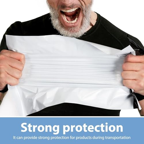 Image of Metronic Poly Mailers 90000 Pack 12 x 15.5, Strong Adhesive Shipping Envelopes for Clothing, Waterproof Shipping Bags for Businesses, Flexible Mailers Poly Bags, Packages Bags Bulk, White