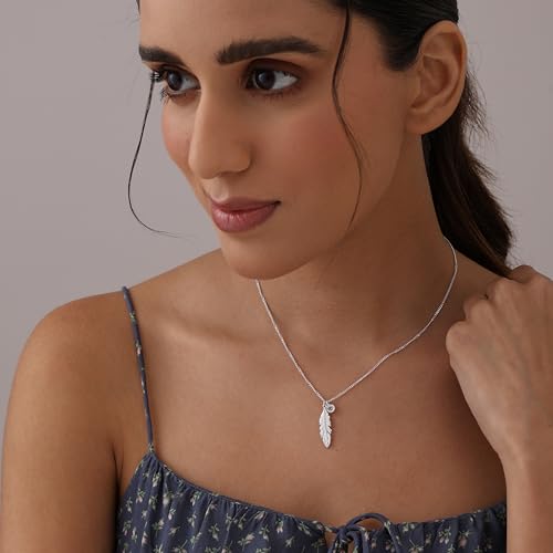Image of TRUESILVER ACPL 925 Sterling Silver Pendant Necklace for Women | Elegant Charm Necklace | Contemporary Statement Jewelry | Birthday Anniversary Gift