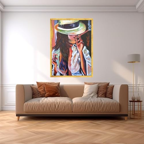 Toile femme au chapeau fedora : transformez un mur vide en portrait captivant