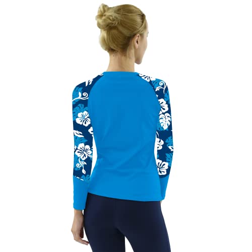 Private Island Women UPF 50+ Swimsuit Long Sleeve Top T Shirt Rash Guard Workout (RSRGT)3