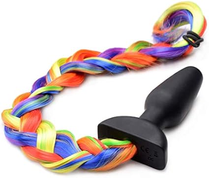 XR - TAILZ Plug anal vibrante con cola de caballo arcoíris con control remoto 150 g