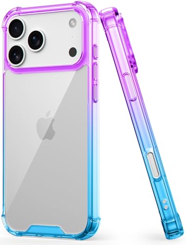 SALAWAT Compatible with iPhone 17 Pro Max Case, Clear Cute Gradient Slim Phone Cover Reinforced TPU Bumper Hard PC Back Shockproof Protective Case for iPhone 17 Pro Max 6.9 inch 2025 (Purple Blue) SALAWAT Compatible with iPhone 17 Pro Max Case, Clear Cute Gradient Slim Phone Cover Reinforced TPU Bumper Hard PC Back Shockproof Protective Case for iPhone 17 Pro Max 6.9 inch 2025 (Purple Blue)