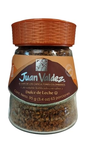 CAFE JUAN VALDEZ - CAFE COLOMBIANO - CAFE SOLUBLE LIOFILIZADO CON SABOR A DULCE DE LECHE - 95 G