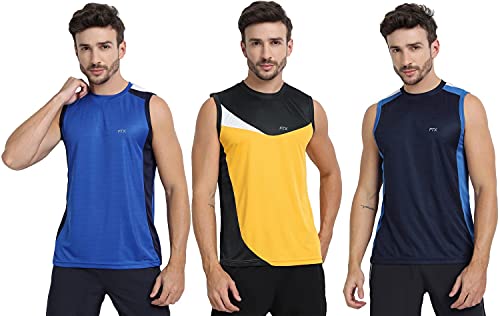 Image of FTX Men's Dri-Fit Round Neck T-Shirt - Gold, Royal Blue, Navy Blue (709 8-709 9-709 10)