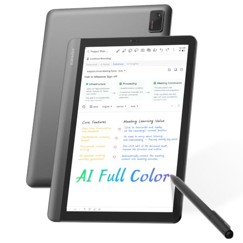 AISPEECH Ainote Air Tablette intelligente pour ordinateur portable de bureau 8,4", transcription et traduction en temps réel, résumés de réunions, assistant AI, écran couleur semblable au papier