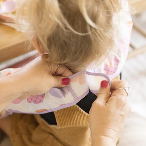 Image of Tiny Twinkle Long Sleeve Bib for Babies & Toddlers | Waterproof Smock Bib for Eating | Machine Washable & Mess-Proof Feeding Essentials | Newborn Shower Gift (Floral Pop, 6-24M)