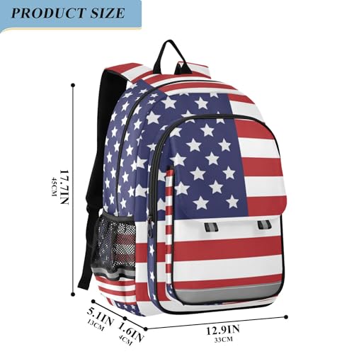 Fisyme American Flag School Backpack Laptop Backpacks Bags Bookbag Travel Casual Computer Notebooks Daypacks2