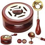 Gcroet 2 Stück/Set Wachssiegel-Set mit Ofen und Löffel, Siegelwachs-, lustiger DIY-Siegelwärmer, leicht zu reinigender Siegelwärmer für Perlen, Stempel, Umschläge...