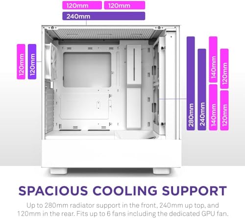 image for NZXT H5 Flow Compact ATX Mid-Tower PC Gaming Case – High Airflow Per