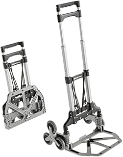ATHLON TOOLS Aluminium Stair Climber Sack Truck Foldable Extra Long Handle 110 cm Loading Area with Non-Slip Pads Includes 2 Expander Ropes - model 2023