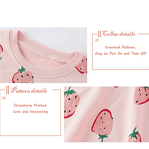 KISBINI Toddler Girl Rainbow Sweatshirt Cotton Crewneck Clothes Outfit for Baby Girls2