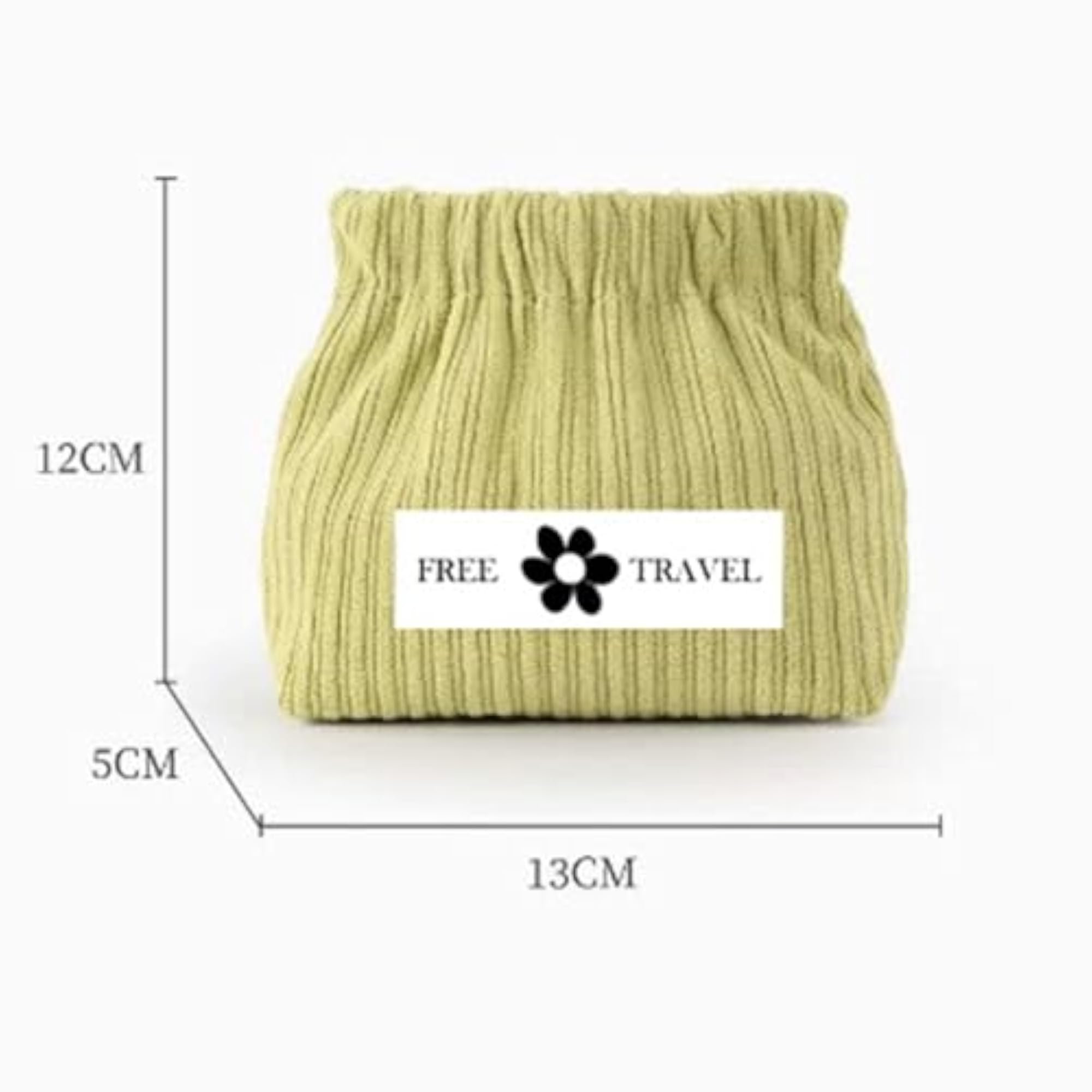8 Pieces Corduroy Storage Bag Self Closing Makeup Pouch