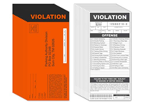 Larkmo Fake Parking Tickets Prank - Qty 25, Joke Violation Parking, Funny Gag Pretend Police Traffic...