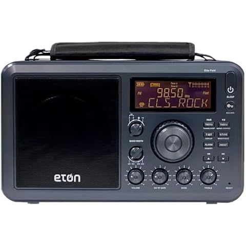 Eton Elite Field Radio with AM/FM, Shortwave, RDS, Bluetooth, Digital Tuning, Treble/Bass Control, 50 Memory Stations, External Antenna, Rich LCD Display, Retro Tabletop Design Cover