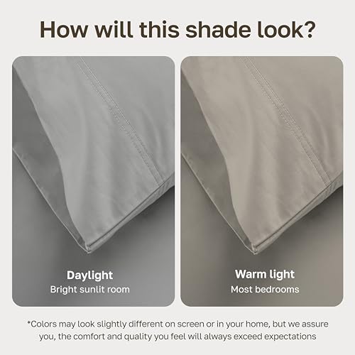 Image of California Design Den Split King Sheet Set - 100% Cotton, Luxury 600 Thread Count, Breathable Split King Size Sheets for Adjustable Bed, Luxury Durable Sheets with Soft Sateen Weave - Light Grey