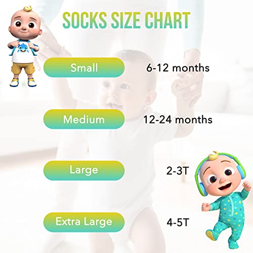 Accessory Supply Cocomelon Socks 10 Pack Toddler Socks 6-24 Months & 2T-5T Unisex Multicolored Cartoon Crew Socks