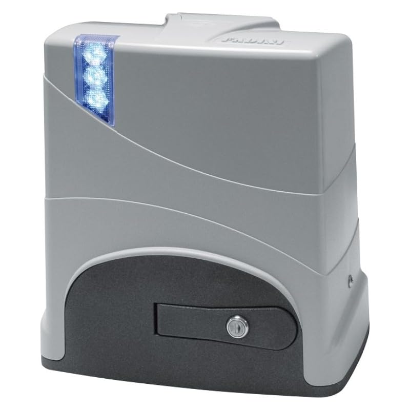 [DURATA E DESIGN]: Basamento in alluminio pressofuso con verniciatura a polvere poliestere per massima resistenza. Linea moderna con LED blu che segnala lo stato dell'automazione.
