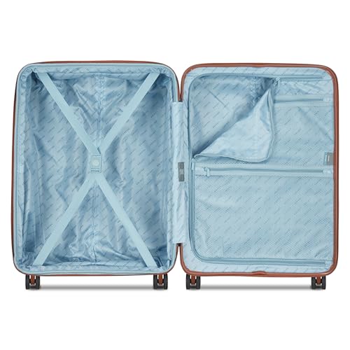 Image of DELSEY PARIS Bianca 66 cms Medium Check-in ABS /Polycarbonate Hard Sided 8 Wheels and Expandable Spinner Suitcase /Trolley Bag for Travel with TSA Lock- Mocha