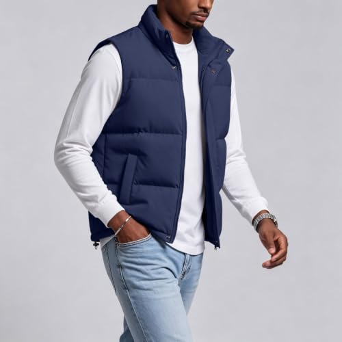 Men's Puffer Vest Quilted Vest No Hood Sleeveless Padded Jacket Coat - image 3