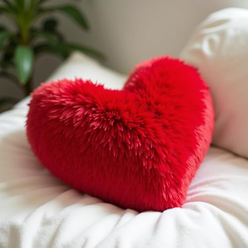 Sleepsia Heart-Shaped Pillow - The Ultimate Valentine's Day Gift for Girlfriend, Boyfriend, Couples, Husband & Wife - Personalized Red Love Cushion (13x13 Inch) - Perfect for Celebrating Love