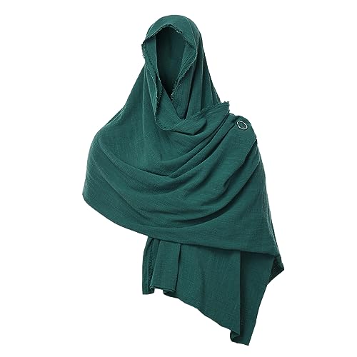 GRACEART Shawl Scarf Hood Sash Cowl Medieval Wizard Mage Costume Wrap Cloak With Brooch Pin