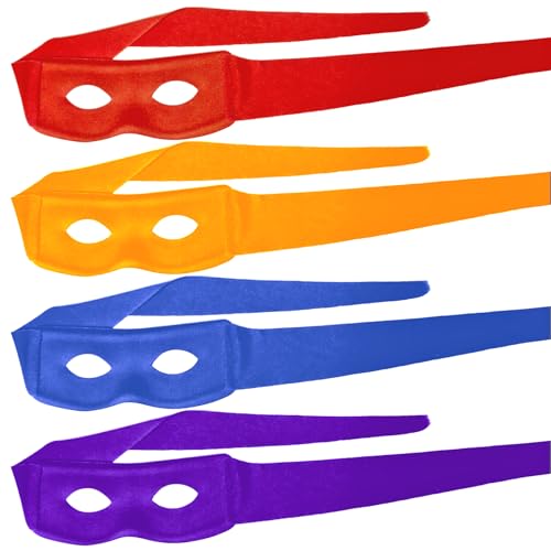 hongliang 4 Máscaras ninja para disfarce de Halloween, acessórios para disfarces, festas de aniversário e tema de super-heróis (4 estilos)