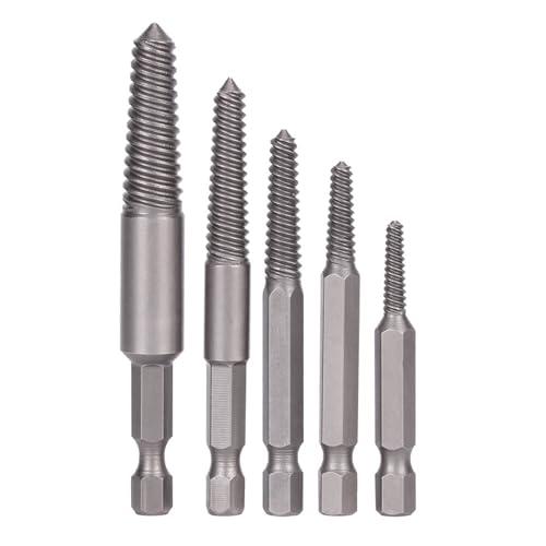 Klanata 5-Piece HighTensile Strength Screw Extractor Set, Hex Shank Design for Removing Damaged Stainless Steel 8.8-12.9 Grade Bolts