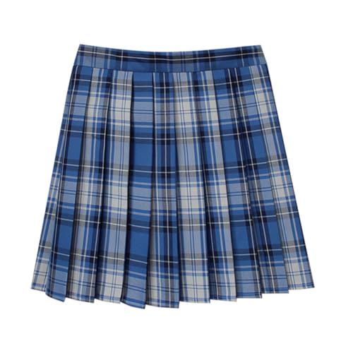 Women's Girls High Waisted Pleated Skirt Japan School Uniform Plaid Skirts