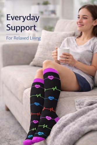 Image of Aoliks Medical Compression Socks for Women & Men, Support Knee High Socks for Running,Nurses,Travel