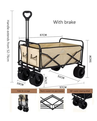 POIIUH(小さな店) 大型タンクホイール折りたたみ式ポータブルキャンプカート の商品画像 1