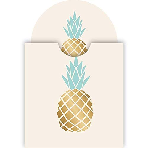 Draeger Pineapple Mirror Round Pocket Mirror to Take Anywhere, All Occasions - Dimensions 8.5 cm x 8 cm, 8L x 5W cm