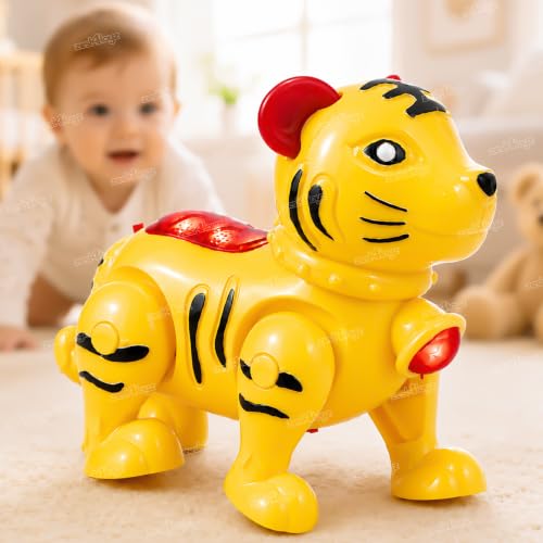 Image of Zest 4 Toyz Musical Tiger Toy for Kids with Lights & Sound Battery Operated Cute Animal Toy for Baby Boys & Girls