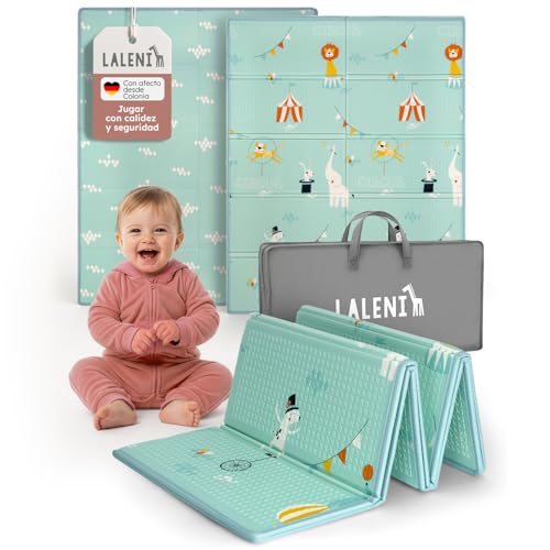 Laleni Tapete Actividades Bebe 120x150x1cm   Alfombra Bebe Acolchada Plegable Impermeable   Alfombra Juegos Bebe para Interiores y Exteriores   Colchoneta Bebe Suelo con diseño de Circo
