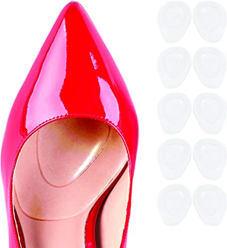 Metatarsal Pads for Women and Men  Gel Ball of Foot Cushions or Metatarsalgia Insole for Mortons Neuroma & Sesamoiditis Pain Relief 5 Pairs (Fits Most)