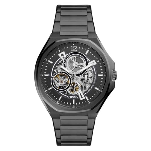 Image of Fossil Evanston Automatic Black Stainless Steel Watch - BQ2621