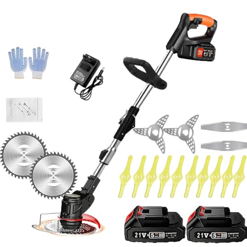 Coupe-bordure sans fil 3 types de lames avec 2 batteries 2Ah